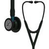 Ống Nghe 3M™ Littmann® Cardiology IV™, 6201, Mặt Nghe Phủ Màu Đen, Dây Nghe Đen, Quai Nghe Lam Và Bộ Tai Nghe Đen, 27 in