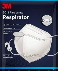 3M™ Khẩu Trang Tiêu Chuẩn KF94 9013, Trắng, 1 Cái/Gói, 20 Gói/Hộp